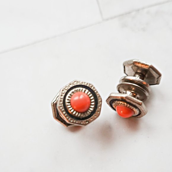 1920s Art Deco Snap Link Cufflinks Cuff Buttons - Picture 1 of 1
